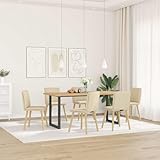 RMIHSJG 6 STK. Esszimmerstühle Creme Stoff - Elegante Stapelstühle mit Metallgestell und Schaumstoffpolsterung für Wohnzimmer und Küche, Bequem und Langlebig
