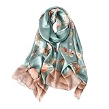 STORY OF SHANGHAI Seidenschal Damen 100% Seide, 20+ Bunte Luxuriöse Schals, Warm & Weich, als Stola Seidentuch Halstuch - 53 * 170 cm