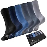 Niorasen Socken Herren Damen,6 Paar Business Socken mit Geschenkbox, Atmungsaktive Bambus Socken, Strümpfe Herren für Altag und Freizeit, Männergeschenke