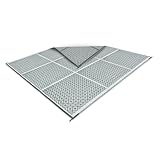 BERGER Outdoormatte Square 250 x 250 cm │Zeltteppich Bodenplane │atmungsaktiv, leicht & Wetterfest für Camping, Outdoorteppich Picknickdecke weich, mit Befestigungsschlaufen│Grau/Weiß wendbar