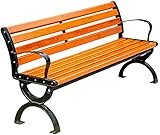 CWCQGH Gartenbank, Parkbank für den Außenbereich, Gartenbänke für den Außenbereich, Holzbänke, Bänke aus Aluminiumguss mit Rückenlehne und Armlehnen, Bänke für den Innenhof der Veranda