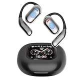 ANSTEN KI Übersetzer kopfhörer, Open Ear Kopfhörer Bluetooth 5.4, 4-in-1 Translator Earbuds mit OWS LCD-Touchscreen, Unterstützt 144 Sprachen und Akzente, Geeignet für Reise, Geschäfts