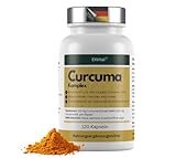 EXVital® Curcuma Komplex – 315mg Curcuma Extrakt pro Kapsel, 95% Extrakt mit hohem Anteil an Curcumin, entspricht 10.000mg Kurkuma – Hochdosiert & ohne Zusätze, 120 Kapseln