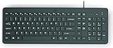 HP 150 kabelgebundene Tastatur, QWERTZ Layout, 12 Fn Tasten, funktioniert mit Windows & Mac, leise, schwarz