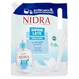 NIDRA | Eco-Nachfüllpack Feuchtigkeitsspendende Milchseife, mit Milcheiweiß, Sparformat, dermatologisch getestet, Made in Italy, 1000 ml
