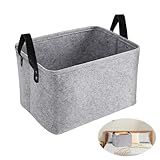 PEGRAUFC Aufbewahrungskorb Filz Faltbar, Aufbewahrung Klappbar Wäschekorb, Felt Storage Basket, Filzkorb Grau Rechteck, für Kleidung, Accessoires,Handtücher und Kinderspielzeug Aufzubewahren