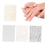 SKISUNO 8 Stück Teiliges Nagelsticker mit Buchstaben Motiven Selbstklebend Feine Verarbeitung Geeignet für Fingernägel und Fußnägel Einfach zu Entfernen für DIY Maniküre und Nagelkunst