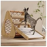bacedifo 2 Sisalpfosten Dreieck Kratzbaum mit Sisalgriffmatte Kletternetz Kann Klettern Spielen Ausruhen Multifunktionale Kratzbaum Katze
