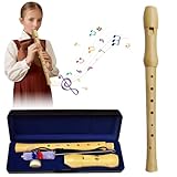 CLIUNT Blockflöte Holz, Holzblockflöte im Deutschen Stil, Blockflöte Deutsche Griffweise, Flöte Kinder, 8-Loch Flöte, für Kinder, Erwachsene, Anfänger, mit Hartschalenkoffer