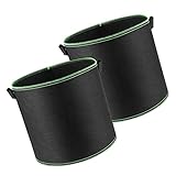 KONTONTY 2 Stück Tasche wachsen kartoffelkübel kartoffeleimer pflanzentasche kartofelscheller Gemüsetopf Taschen wachsen Pflanzenwachstumsbeutel Vlies-Pflanzgefäß Blumenkindertaschen Black