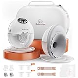 Robofun 2er-Pack Milchpumpe Elektrisch Freihändig, Leise Doppelmilchpumpe mit 4 Modi und 12 Saugstufen, Elektrische Milchpumpe Handsfree, Intelligente Anti-Überlauf-Funktion, mit Storage Box