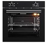 K&H Einbau-Backofen 60 cm, Autark, Knebelbedienung, Energieeffizienzklasse A, Wärmeschutzverglasung, Full-Black-Design, 75 l Volumen, 75L-RK