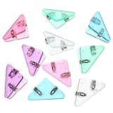 Tofficu 10 Stück Aufbewahrungsclip für Schreibwaren klein Spanbeutel-Clip Taschenclip farbig Lagerung bürogadges paperclips kunstoffclips dekoklammern Fotoclips dreieckige Clips Plastik