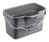 Rotho Basic eckiger Eimer 12l mit Henkel und Skala, Kunststoff (PP) BPA-frei, anthrazit, 12l (38.0 x 26.0 x 23.0 cm)