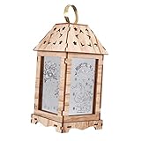 Ciieeo 1Stück Weihnachtliche Laternendekoration Mit Griff LED Holzlaterne Für Stimmungsvolle Für Tischdeko Und Weihnachtsdekoration Im Innenbereich