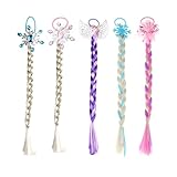 HEOUCH 5 Stück Bunte Haarsträhnen Kinder, Schneeflocken Haarsträhnen zum Einflechten, Realistischer Stil, Schellack Haarschmuck Mädchen, Bringen Sie Mehr Farbe und Spaß in Ihr Haar und Ihr Leben