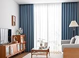 Wycian Curtains for Bedroom Gardinen 2er Set Hellblau Verdunkelung Unifarbe H138 x B86 cm (2er Pack) Tuch