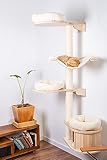 Natural Paradise – Wandkratzbaum Magnolia | Platzsparender Kratzbaum Zur Wandmontage | H 200 x L 112 x B 85 cm | Creme