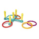 B. toys Ringwurfspiel mit 5 Wurfringen, 5 Stäben, 1 Kreuz – Buntes Indoor und Outdoor Spielzeug – Geschicklichkeitsspiel für Kinder ab 3 Jahren (12 Teile)
