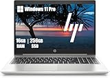 HP ProBook 450 G7 Business Laptop, 15.6 Zoll (1366x768), Intel Core i5-10210U, 16GB RAM, 256GB SSD, QWERTY Tastatur, Windows 11 Pro (Generalüberholt)
