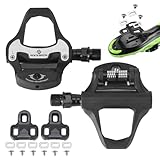 ROCKBROS Rennrad Pedale Kompatibel mit Look KEO System, Klickpedale mit Cleats 4.5°, Leichtbau Kunststoffplattform, Einstellbare Spannung, CrMo-Achse, für Straße & Wettkampf