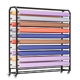 170,2 cm Stoffrolle, robuster Stahl-Wagen auf Rädern, verstellbare Hängestange für Vinyl und Auto-Farbwechselfolie, perfekt für Tischdecken und Verpackungen