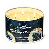 4EVER CANDLE Soja Wachs Kerzen für zu Hause duftend im glas, 4-Wick Kerzen, Aromatherapie Kerzen Geschenk für Partys, über 50 Stunden Brennzeit, 18oz Blaubeerkäsekuchen