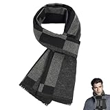 XNIVUIS Schal Herren, Winter Weiche Warm Herrenschal, Herren Classic und Elegant Plaid Schals, Tartan Strickschal für Herren, Warm Herbst Winter Schal,Winterschal Strickschal Weiches Warmes (1 Pcs)