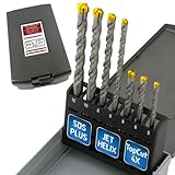 WELIQU TopCut SDS-PLUS X Hammerbohrer Set für Stahlbeton, 7-teilig, Ø 5-12 mm, Zubehör Bohrhammer