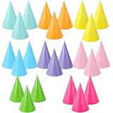 UILYNIU 24 Stück Partyhüte Geburtstag Set Bunte Partyhüte Party Kegel Hüte Papier Krone Hut Party Kegel Hüte Kinder geburtstag TröteKinder und Erwachsene Prinz Geburtstagsparty (24 Stück)