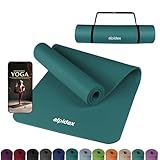 ALPIDEX Yogamatte 183 x 60 x 0.8 cm Phthalatfreie Fitness Matte E-Book Tragegurt rutschfest Gymnastik Turnen Pilates Sport Physio HIIT Yoga Trainingsmatte Isomatte Hautfreundlich, Petrol