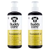 Buddycare Leinsamenöl - 500ml x2 - Natürliches Nahrungsergänzungsmittel für Hunde & Katzen - Reich an Omega-3-Fettsäuren für ein gesundes Fell und Haut
