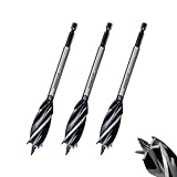 Holzbohrer 22mm x 165mm Schneckenbohrer 3-tlg. Schlangenbohrer Selbst-vorschub mit 6.35mm Sechskantschaft 4-Schneiden Spiralbohrer für Holzarbeiten