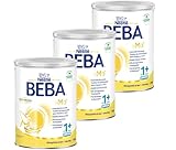 BEBA Junior 1+ Milchgetränk ab dem 1. Geburtstag, Babynahrung mit HMO 2'-FL, nur Laktose, ohne Palmöl, 3er Pack (3 x 800g)