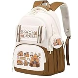 Generisch Capybara Rucksack für Kinder, Süßer Schulrucksack für Jungen & Mädchen, Leichter Schulranzen mit Großem Fassungsvermögen, Verstellbare Träger, für Schule, Reisen & Alltag (A)