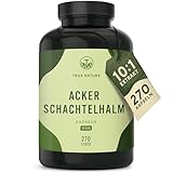 Ackerschachtelhalm Kapseln - 270 Stück - 500mg Extrakt (10:1) hochdosiert - 5000mg Tagesdosis - 9 Monate Vorrat - Zinnkraut - Deutsche Produktion - Vegan - TRUE NATURE