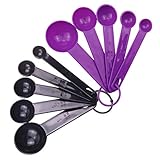 Zhongtou Messlöffel Set 10 Kunststoff Messbecher Werkzeuge zum Backen Kochen BPA-frei Messschaufel Küchenutensilien Sets für trockene und flüssige Zutaten