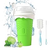 SCBOY Slushy Maker,Eis zum kneten slushy becher,Silikon slushy maker cup,Slush becher mit Strohhalmlöffel und Tassenbürste für Slushie Eis