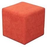 Staboos Sitzwürfel 42cm - Hochwertiger Sitzhocker Pflegeleichter Pouf Hocker - Sitzpouf mit nur 4kg - Sitzcube als perfekte Sitzgelegenheit (Coral_08)