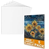 Leinwand 30x40 cm im 5er-Pack, hochwertiges Leinwand Set aus 3mm starkem Malkarton – ideale Leinwände zum Bemalen für Anfänger & Profis, perfekt für Leinwände für Acrylfarben & Canvas Painting.