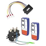 Ujjdwiurgh Wireless-Fernbedienung Seilwinde Kit 12V, 250A, Wasserdicht, Wie Abgebildet Kunststoff + Metall-Solenoid-Relais-Kontaktor + 2 Stück Drahtlose Seilwinde Fernbedienung