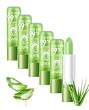 ALONK 6 Stück Aloe Vera Lippenstift, Magischer Temperatur Farbwechsel Lippenbalsam Feuchtigkeitsspendend, Nahrhaft und Lang Anhaltend für Frauen
