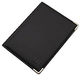 Exclusives Ausweisetui / Ausweishülle / Kreditkartenetui mit Schutzecken aus Metall 10 Fächer MJ-Design-Germany Schwarz Made in EU (Design 3 / Schwarz)