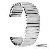 Hearkent 20mm Erweiterungs Uhrenarmband,Edelstahl Elastisches Uhrenarmbänder, Unisex (Silber)
