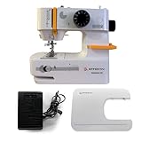 EFFEKTIV Simplifika Nähmaschine, 15 m, leistungsstark, vielseitig und tragbar, ideal für alle Arten von Stoffen, mit 12 Stichen, LED, automatischer Schnitt und Verlängerungstisch
