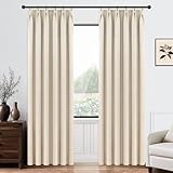 MRTREES vorhänge beige 200x140cm (HxB) Vorhang Wohnzimmer modern Vorhang beige Blickdicht gardinen mit kräuselband 2 Set für Wohnzimmer Schlafzimmer Küchen jugendzimmer Junge und Store
