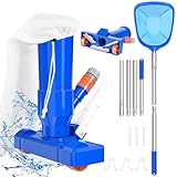 2025 Upgraded Poolreinigung Bodensauger & Poolkescher, Pool Vakuumsauger & Kescher Reinigungsset,150cm Teleskopische Pole Tragbares Poolsauger Staubsauger für Klein Schwimmbad, Spa, Teich, Brunnen