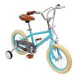 TTISJHK Kinderfahrrad 14 Zoll, Kinderfahrrad mit Stützrädern ab 3-4 Jahre Jungen und Mädchen, HöHenverstellbar Fahrrad Kinder Scheibenbremsen, stoßdämpfender Vorderradgabel für Schulung Reiten Blau