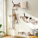 Eukue Kletterwand Katzen Set,Katzen Wandelemente für Kleine bis Mittelgroße Katze,10-teilig Katzenbaum Wand mit Kratzbaum, Katzenhaus, Katzenbrücke, Sisal Kratzsäulen für den Innenbereich Wandmontage