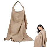 Cimown Stilltuch,100% Baumwolle Stillschal, Weicher Und Atmungsaktiver Stillschürze,Geeignet Musselin Stilltuch Für Unterwegs, Khaki Nursing Cover